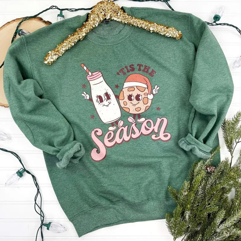 Milk & Cookies Tis The Season Sweatshirt T-Shirts, Hoodie | HypeCrazeTee.com