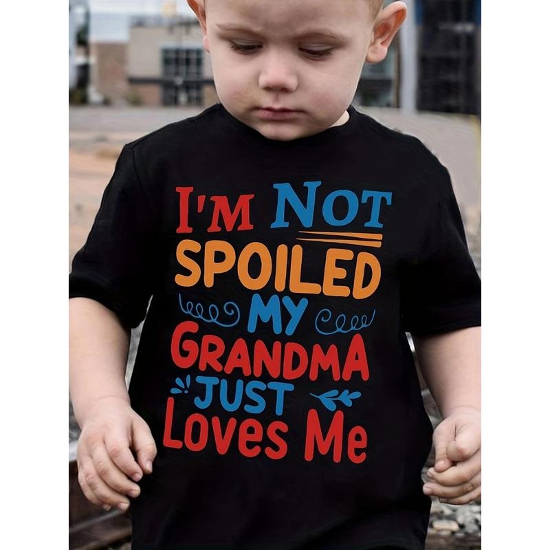 Milkyship - 'I'm Not Spoiled, My Grandma Just Loves Me' Boy's Cotton T-Shirt