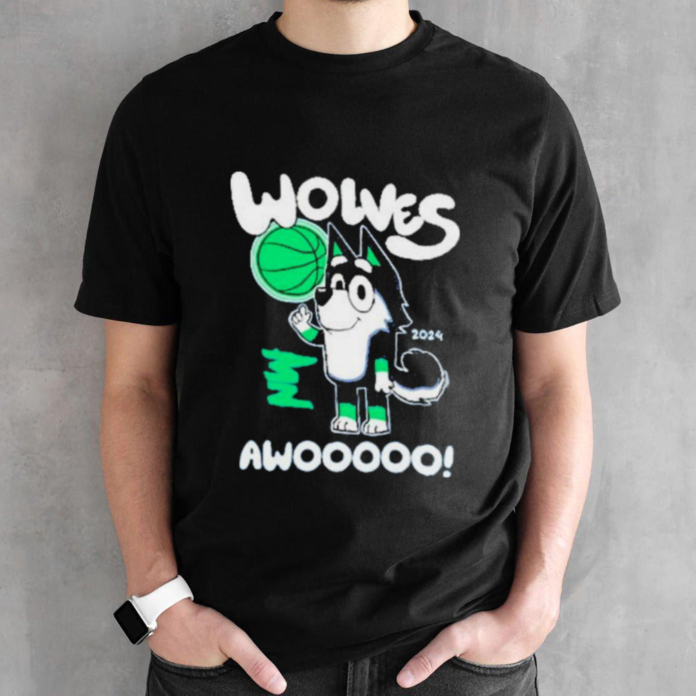 Minnesota Timberwolves Bluey Wolves Awooooo 2024 Shirt