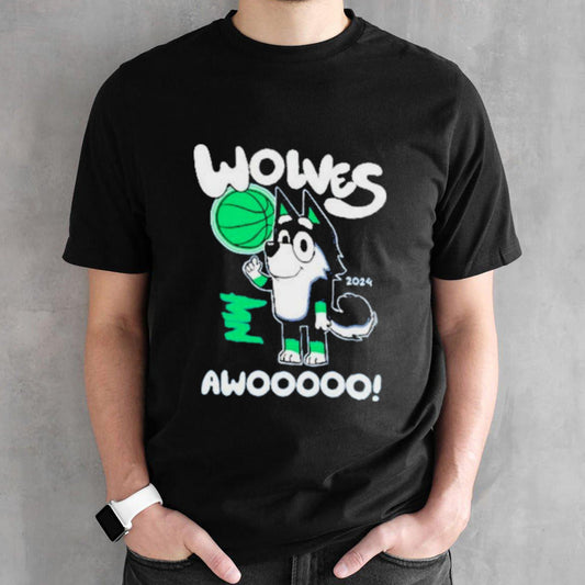 Minnesota Timberwolves Bluey Wolves Awooooo 2024 Shirt