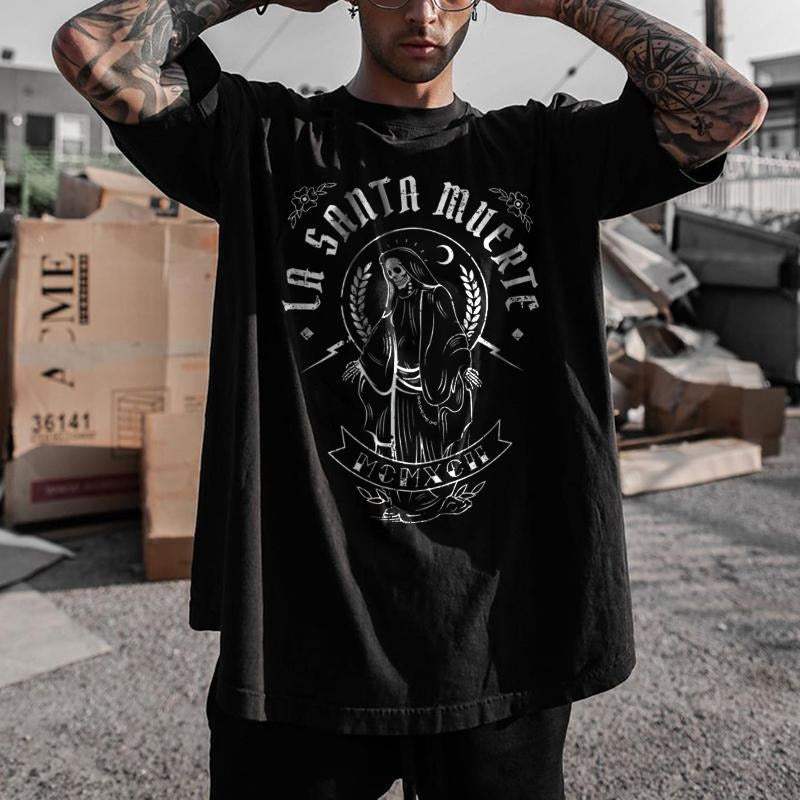 MinnieSk La Santa Muerte Sk T-shirt - Naughty Clothes Men Cotton Menswear Hoodie, Sweatshirt | HypeCrazeTee.com