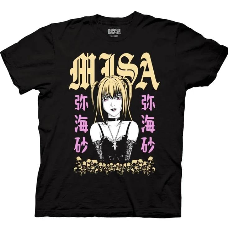 Misa With Kanji And Skulls T-Shirt, Death Note Shirt, Manga Anime Tshirt, Anime Clothing, Vintage Graphic Tees, Unisex...