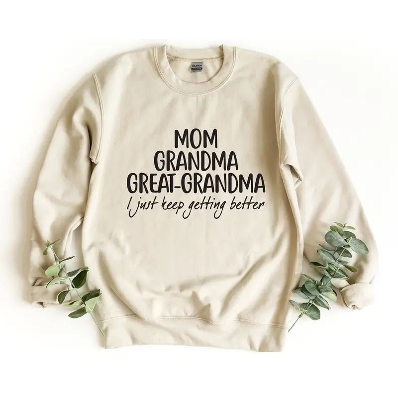Mom Grandma Great-Grandma Sweatshirt, Pregnancy Announcement, Gift For Great-Grandma T-Shirts, Hoodie | HypeCrazeTee.com
