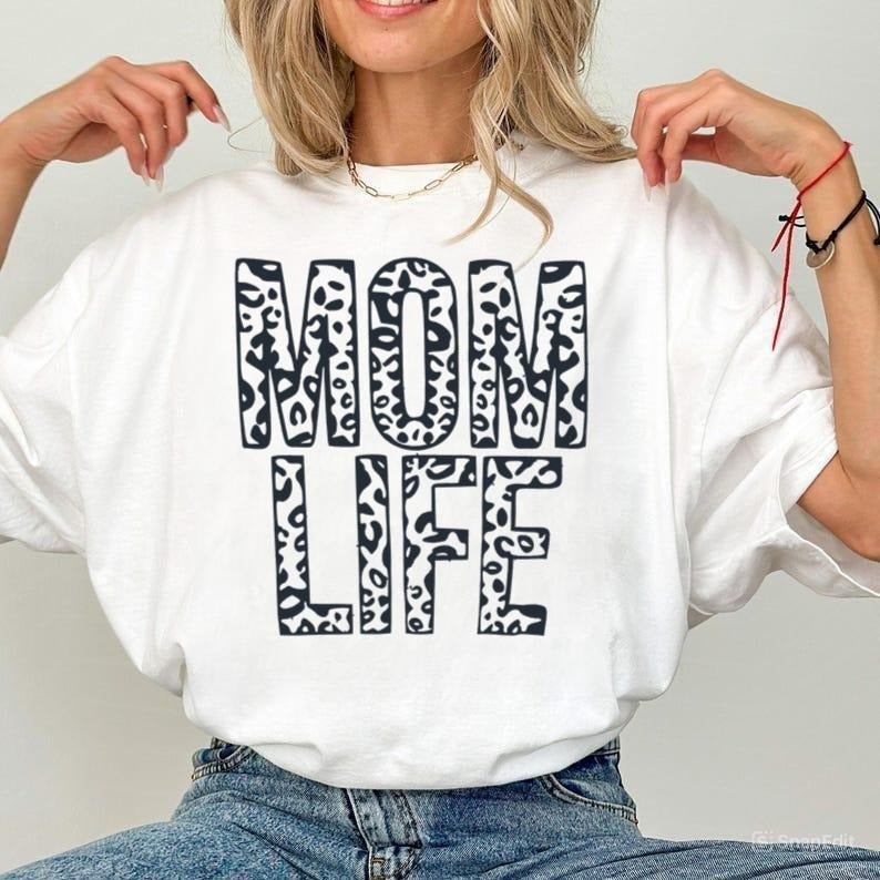 Mom Life, Mama Shirt, Leopard, Cheetah Print, Mom T-shirt, Gift Hoodie, Sweatshirt | HypeCrazeTee.com