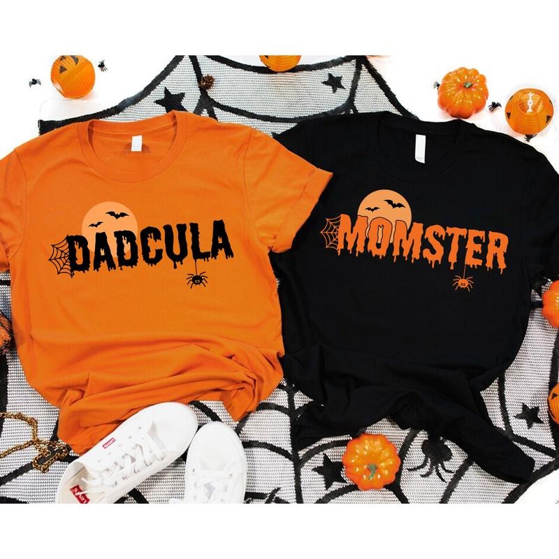 Momster and Dadcula Matching Halloween T-shirt, Couple Halloween Shirt, Momster Tee, Dadcula Tee, Family Halloween, Mom...