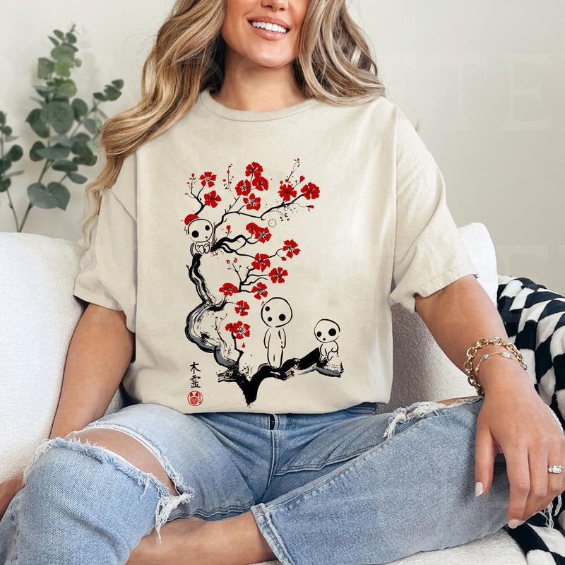 Mononoke Hime Ghibli Tshirt Crewneck Hoodie Comfort Cotton Sweatshirt | HypeCrazeTee.com