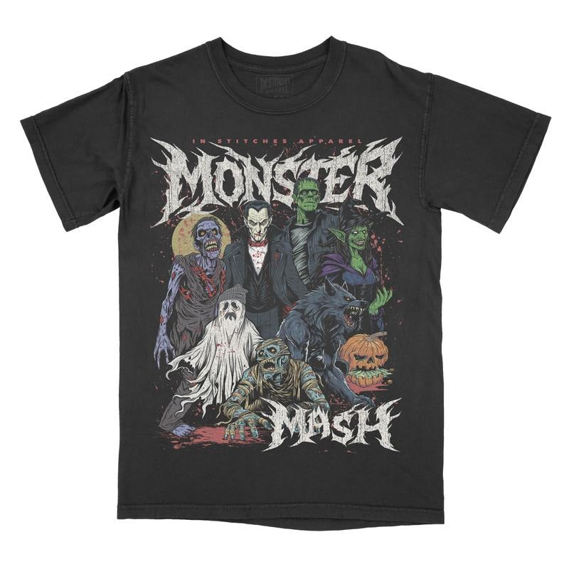 Monster Mash Comfort Colors Graphic Tee Unisex T-shirt Gothic Alternative Fashion Halloween Fall Fashion  Streetwear...