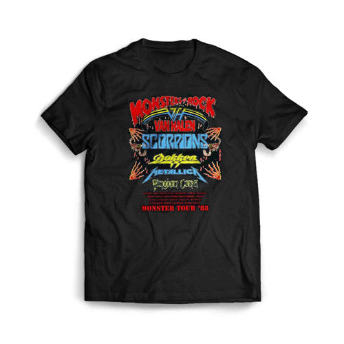 Monsters of Rock tour concert Van Halen Scorpions Metallica Men's T-Shirt Tee