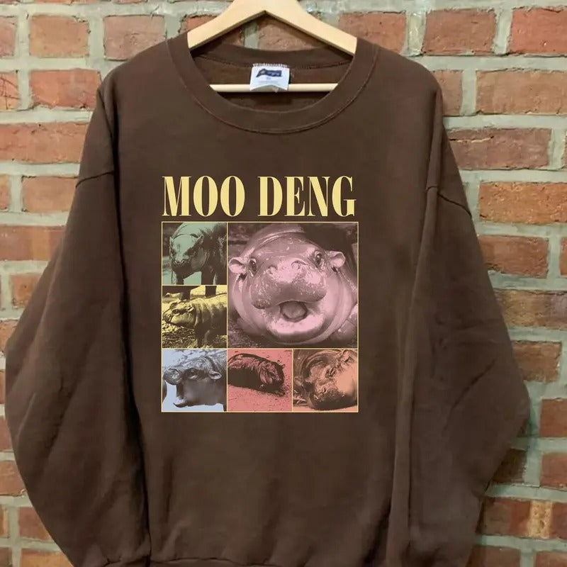 Moo Deng Bootleg Rap Shirt ,90s Graphic Tee Shirt, Cute Moo Deng Shirt, Funny Bootleg Tee, Baggy Tshirt, Unisex Shirt...