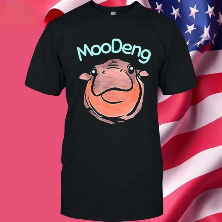 Moo Deng T-Shirt, Gift For Her, Gift For Him Fabric Top Cotton Hoodie, Sweatshirt | HypeCrazeTee.com