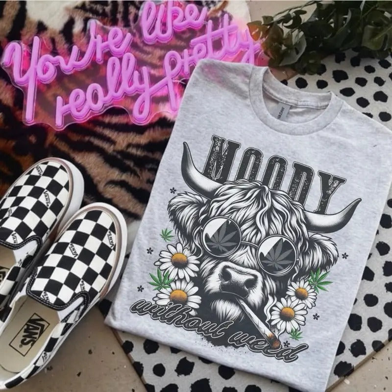 Moody Without W33d Ash Grey Bleached Gildan T-Shirts, Hoodie, Sweatshirt