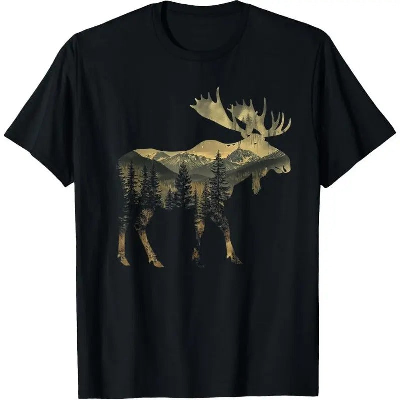 Moose Mountains Hiking Camping Alaska Nature Lover T-Shirt Made in USA Hoodie, Sweatshirt | HypeCrazeTee.com