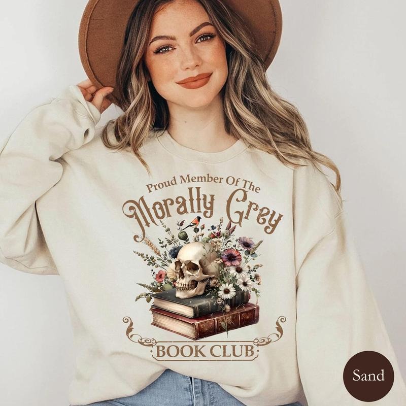 Morally Grey Book Club Shirt, Dark Romance Hoodie, Vintage Bookish Gift for Book Lover, Romance Reader Unisex Soft...