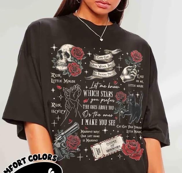 Morally Grey Dark Romance Book Club T-Shirt - Unisex Medium Fabric Crew Neck Long Sleeve