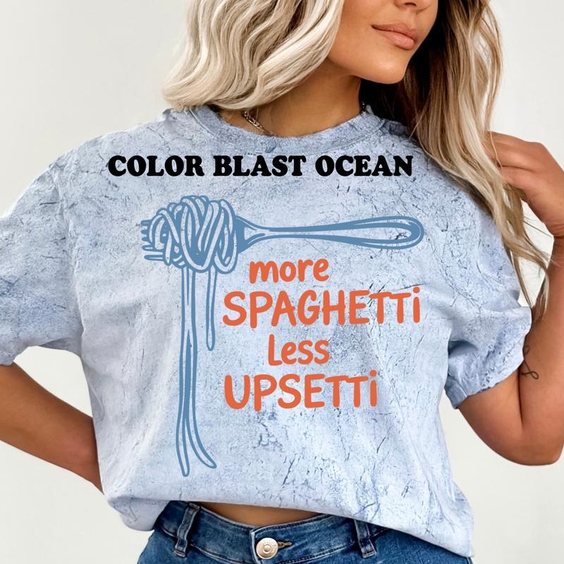 More Speghetti Less Upsetti Shirt ~ Unisex Apparel Relaxed Fit Printed In The USA Clothing Womenswear Casual Comfort...