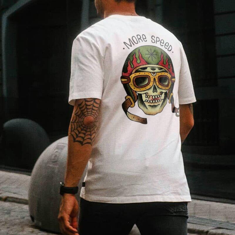 More speed Helmet skull design short sleeve t-shirt , Music Tee Hoodie, Sweatshirt | HypeCrazeTee.com