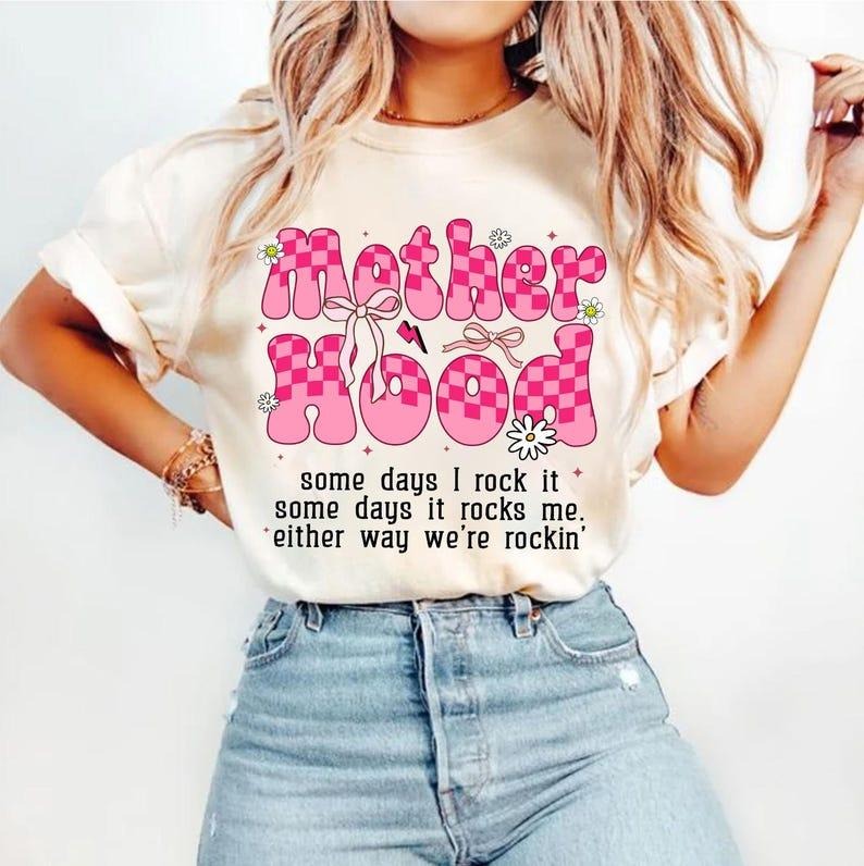 Motherhood Coquette T-shirt, Retro Mama, Sarcastic Funny, Mother's Day, Mama Shirt Hoodie, Sweatshirt | HypeCrazeTee.com
