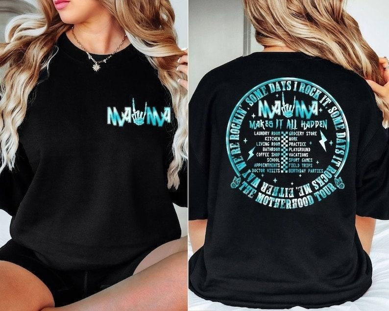 Motherhood Shirt, Some Days I Rock It Shirt, Mama Shirt, Mama Funny Shirt, Mother's Day Gift, Mama Skeleton  T-shirt,...