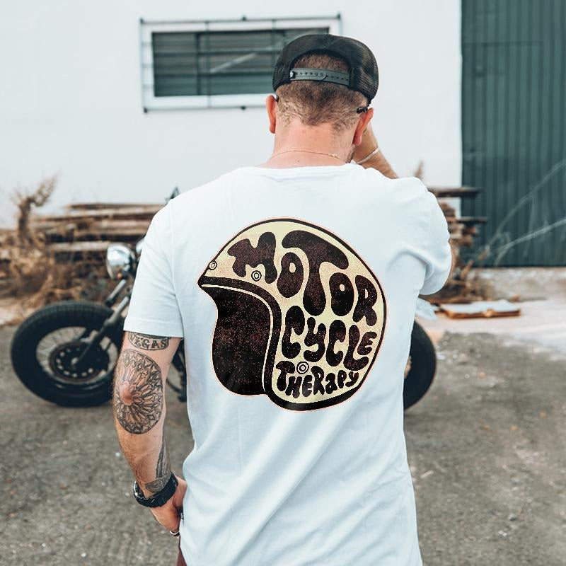 Motorcycle Therapy Printed Men's T-shirt - Naughty Clothes Men Hoodie, Sweatshirt | HypeCrazeTee.com
