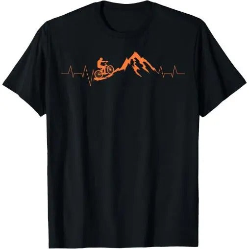 Mountain Bike Heartbeat Shirt | Cute Bike Heartbeat Tee Gift T-Shirt Made in USA Hoodie, Sweatshirt | HypeCrazeTee.com