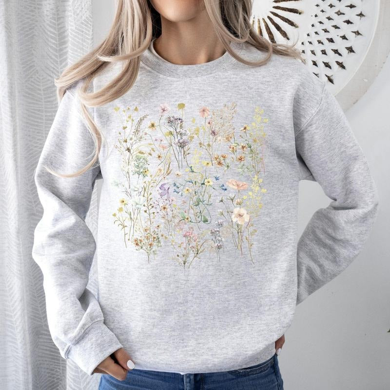 Mountain Pressed Wildflowers Sweatshirt T-Shirts, Hoodie | HypeCrazeTee.com