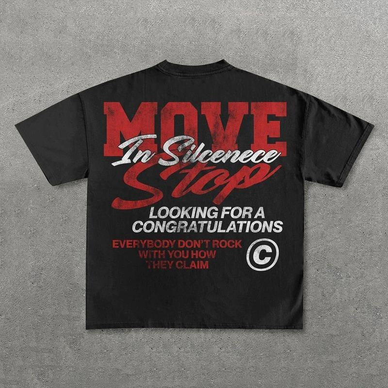 Move In Silence Print Short Sleeve T-Shirt Hoodie, Sweatshirt | HypeCrazeTee.com