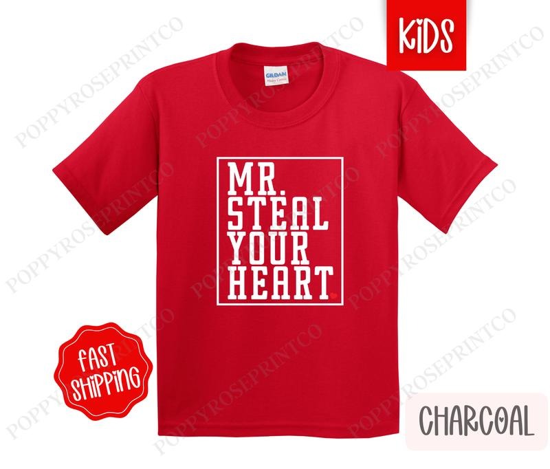 Mr. Steal Your Heart Kids Shirt - Valentine's Day Children's Tshirt - Youth Tee Gildan Hoodie, Sweatshirt | HypeCrazeTee.com