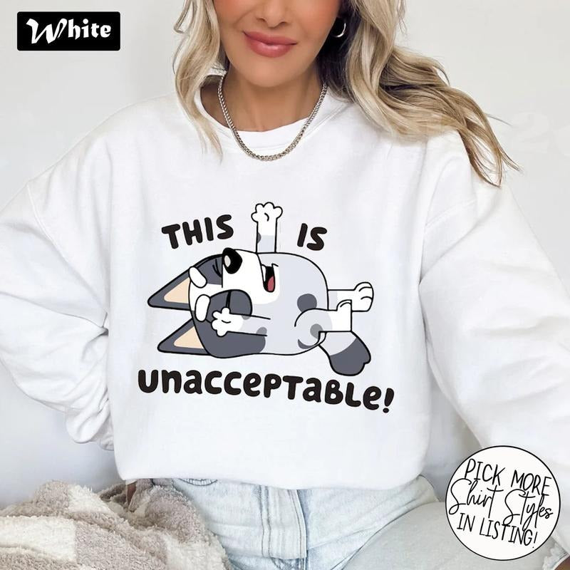Muffin This Is Unacceptable Sweatshirt, Cute Muffin Tee Shirt, Bluey Muffin T-Shirt, Muffin Family Matching Tee, Bluey...