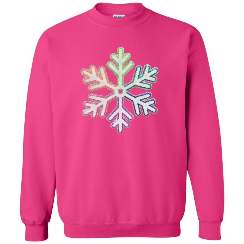 Multi-Color Snowflake Patch Sweatshirt T-Shirts, Hoodie | HypeCrazeTee.com