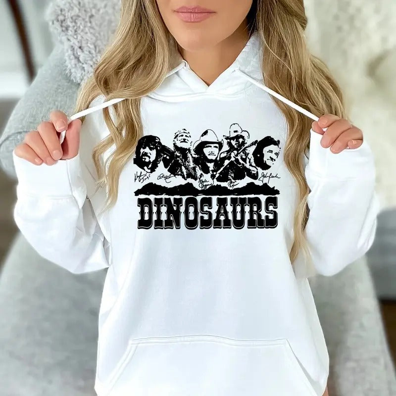 Music Legends Dinosaurs, Classic Country Music Top, Western Shirt, Unisex Sweater Pullover Tee Hoodie, Sweatshirt