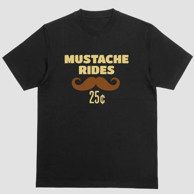 Mustache Rides Short Sleeve Shirt for Men - Cotton Blend Hoodie, Sweatshirt | HypeCrazeTee.com