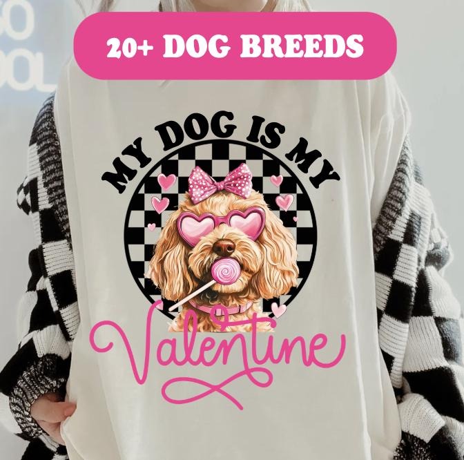 My Dog is my Valentine Shirt~ Unisex Apparel Relaxed Fit Printed In The USA Clothing Womenswear Casual Comfort Cotton Top...