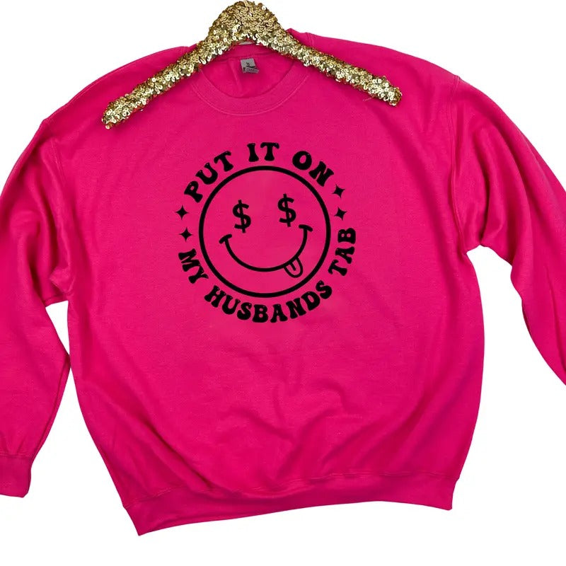 My Husbands Tab Happy Face Sweatshirt 'NLB' T-Shirts, Hoodie | HypeCrazeTee.com