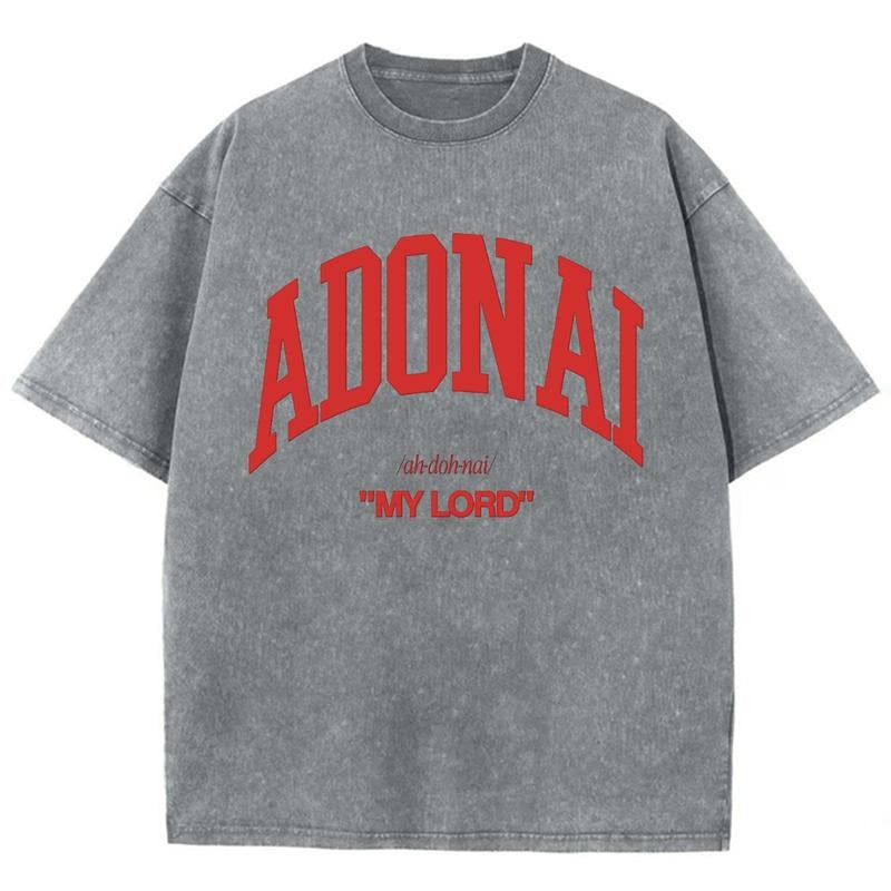 My Lord Unisex Washed T-Shirt, Christian t shirts, Vintage 90s Graphic Tee Gift Cotton Top Womenswear, Mineral color...