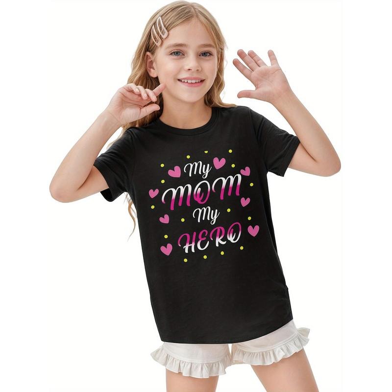 My Mom, My Hero Print T-Shirt