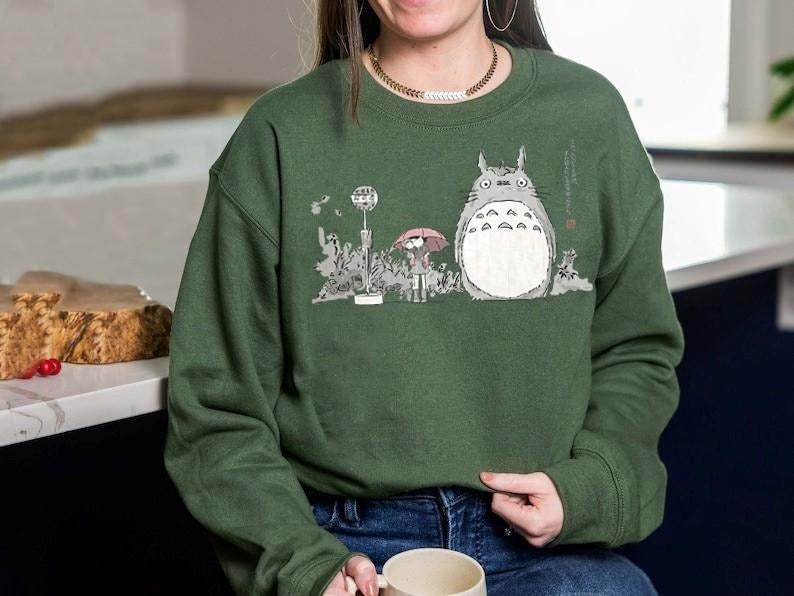 My Neighbor Totoro Sweatshirt, Ghibli Studio Sweatshirt, Ghibli Totoro Sweatshirt, Hayao Miyazaki, Anime Totoro Shirt,...