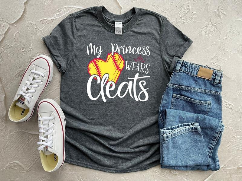 My Princess Wears Cleats Shirt Softball Mom Shirt Softball Mama Shirt Softball Mom Gift Softball Lover Shirt Softball...