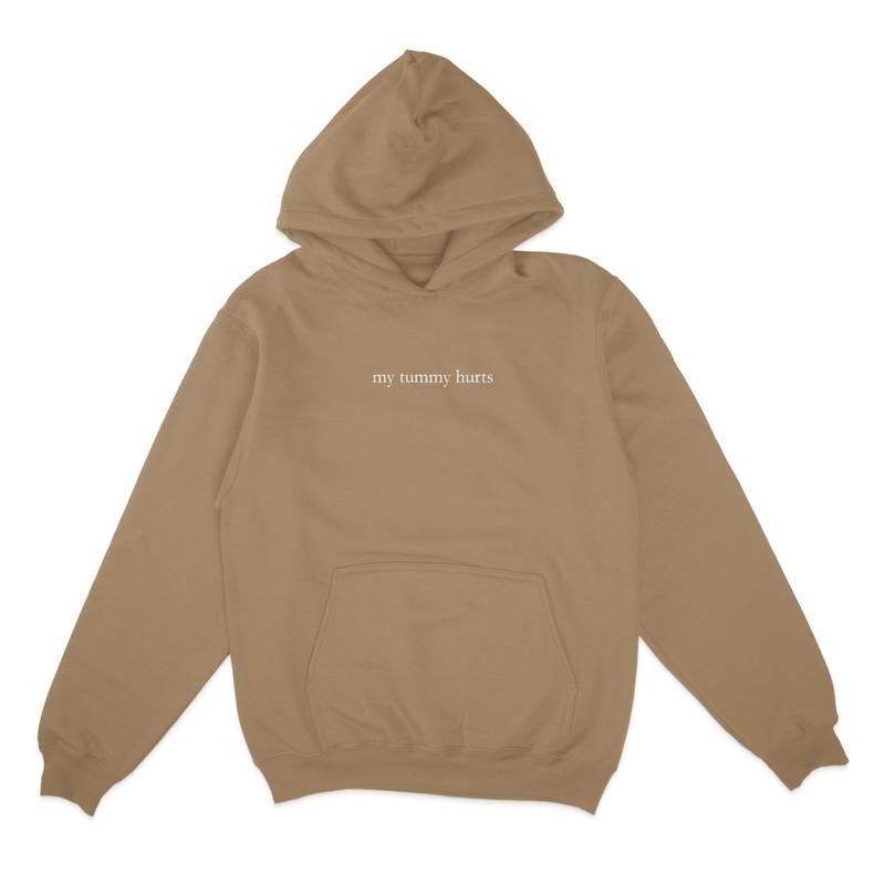 My Tummy Hurts Embroidered Sweatshirt, Unisex Hooded Sweatshirt, Casual Long Sleeve Oversized with Embroidery Design...