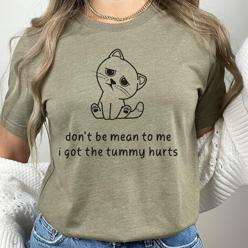 My Tummy Hurts T-Shirt Self Care Tshirt Anxiety Social Tee Soft Print Shirt Social Anxiety T-Shirt Tummy Hurt Tee Self...