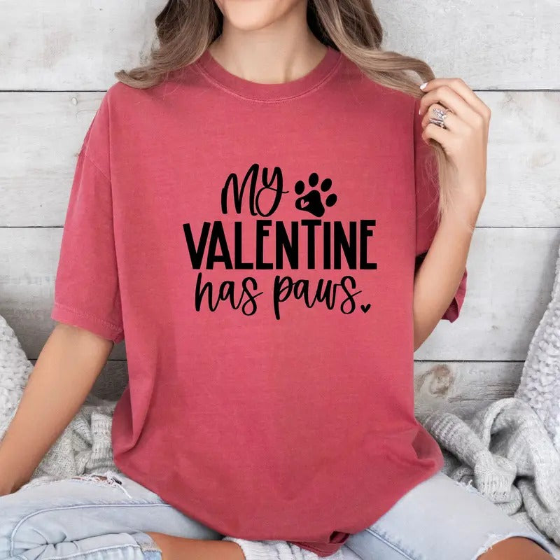 My Valentines has paws Custom colors tee shirt Casual Comfort Cotton Hoodie, Sweatshirt | HypeCrazeTee.com