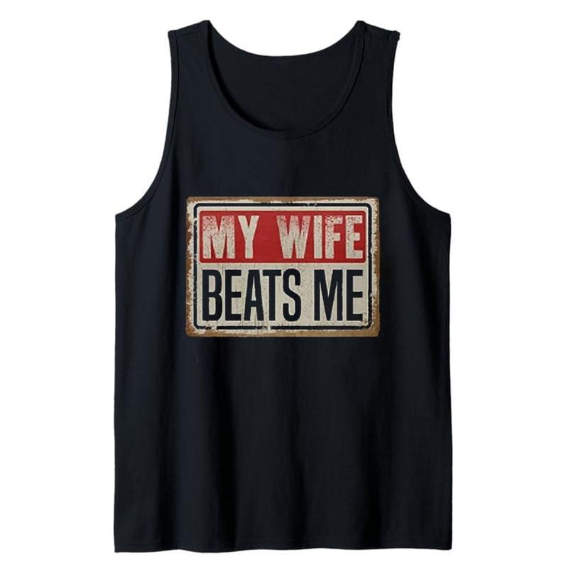 My Wife Beats Me Tank Top, Husband And Wife With American Flag T-Shirt, Designed From Pure Cotton, Unisex Hoodie, Sweatshirt