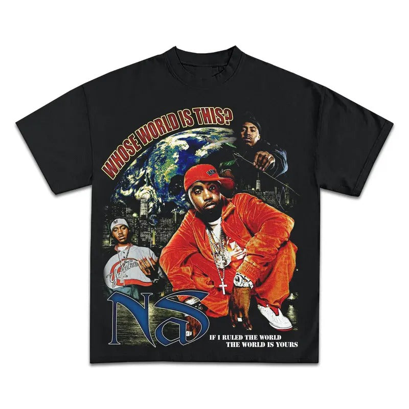 NAS JUMBO GRAPHIC BOOTLEG T-SHIRT - STREETWEAR Casual Shortsleeve Tee Hoodie, Sweatshirt | HypeCrazeTee.com