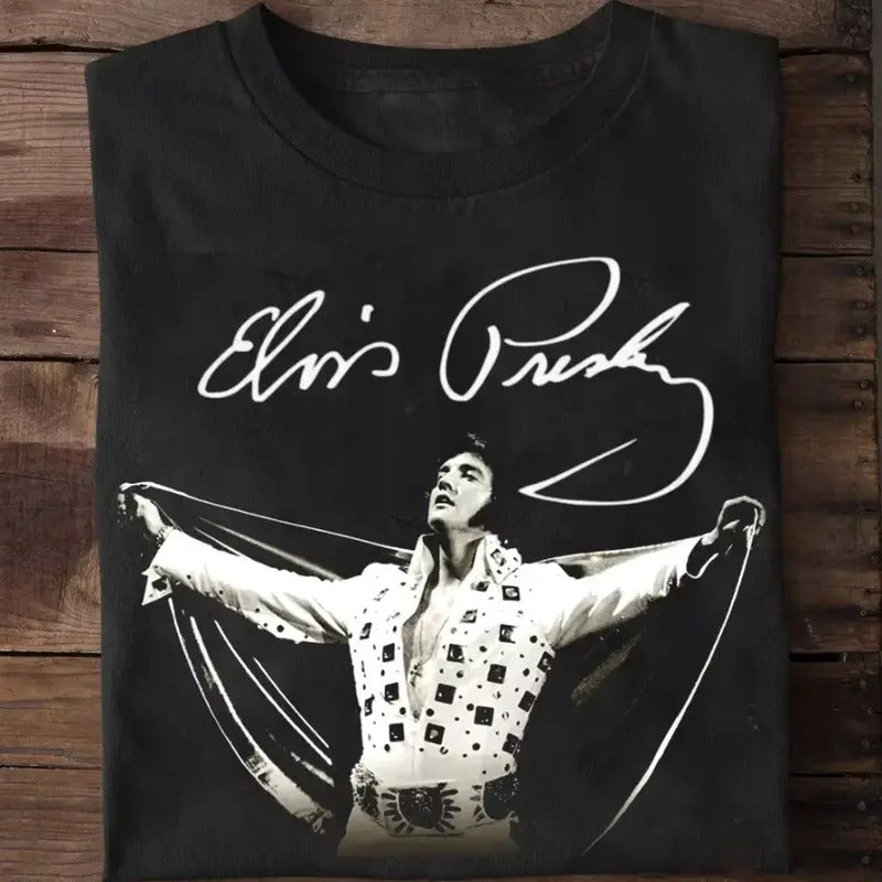 NEW Retro El.v.is Shirt Signature Black All Size T-Shirt Hoodie, Sweatshirt | HypeCrazeTee.com