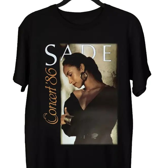 NEW Sade Adu Sade 1986 Classic Short Sleeve Black all Size T-Shirt Hoodie, Sweatshirt | HypeCrazeTee.com
