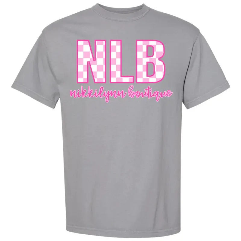 NLB Merch - Checkered Letters Comfort Colors T-Shirt Hoodie, Sweatshirt | HypeCrazeTee.com