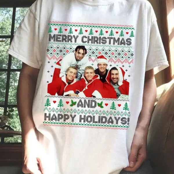 NSYNC Music Band Shirt Merry Christmas And Happy Holidays shirt Hoodie, Sweatshirt | HypeCrazeTee.com