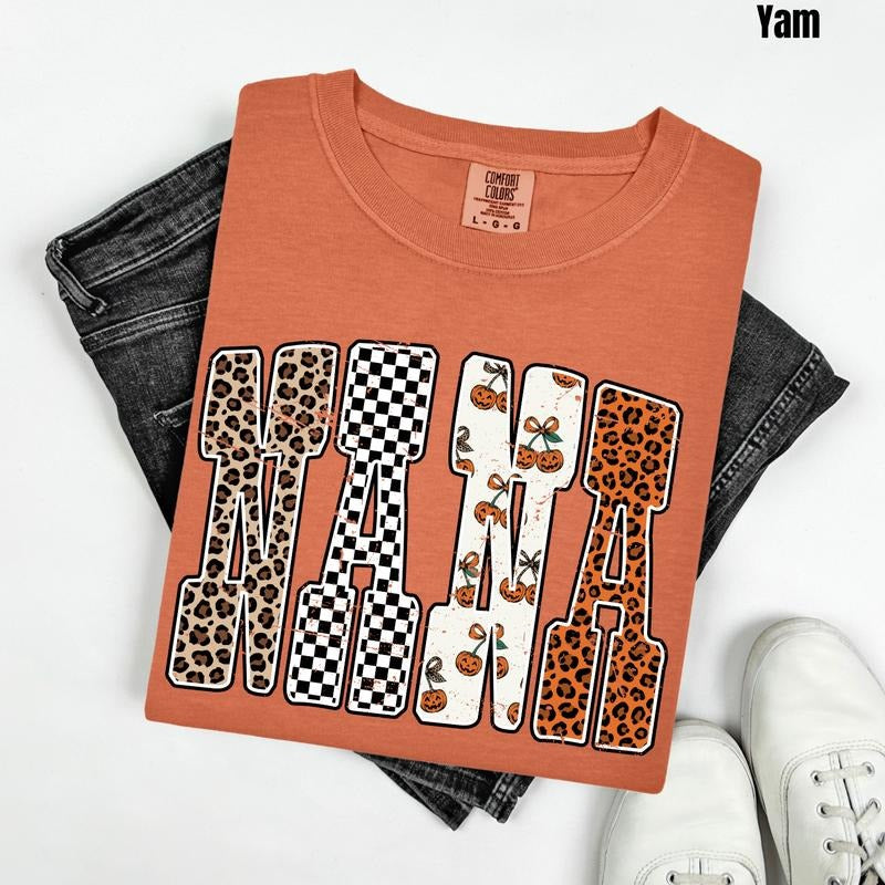 Nana Pumpkin Pattern Comfort Colors T-Shirt 'NLB' Hoodie, Sweatshirt | HypeCrazeTee.com