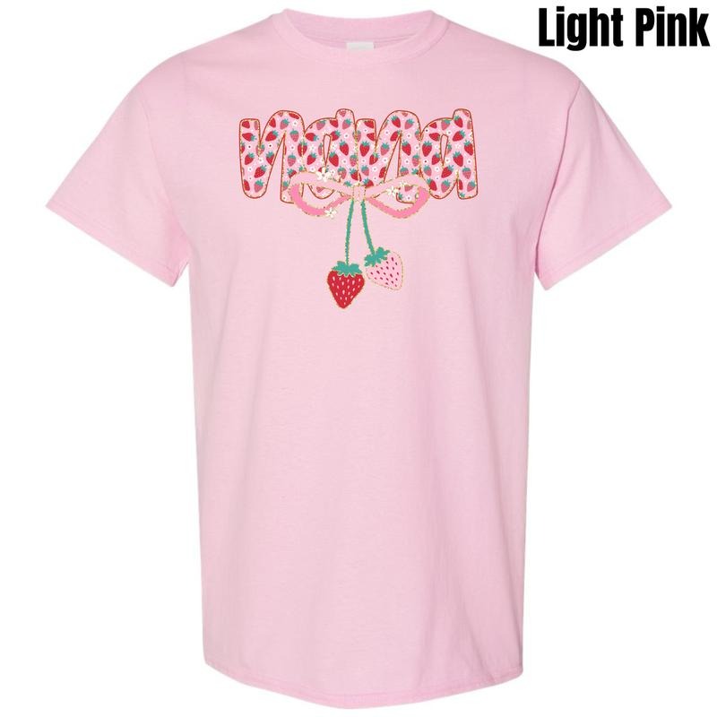 Nana Strawberry Coquette Gildan Short Sleeve T-Shirt 'NLB' Hoodie, Sweatshirt | HypeCrazeTee.com