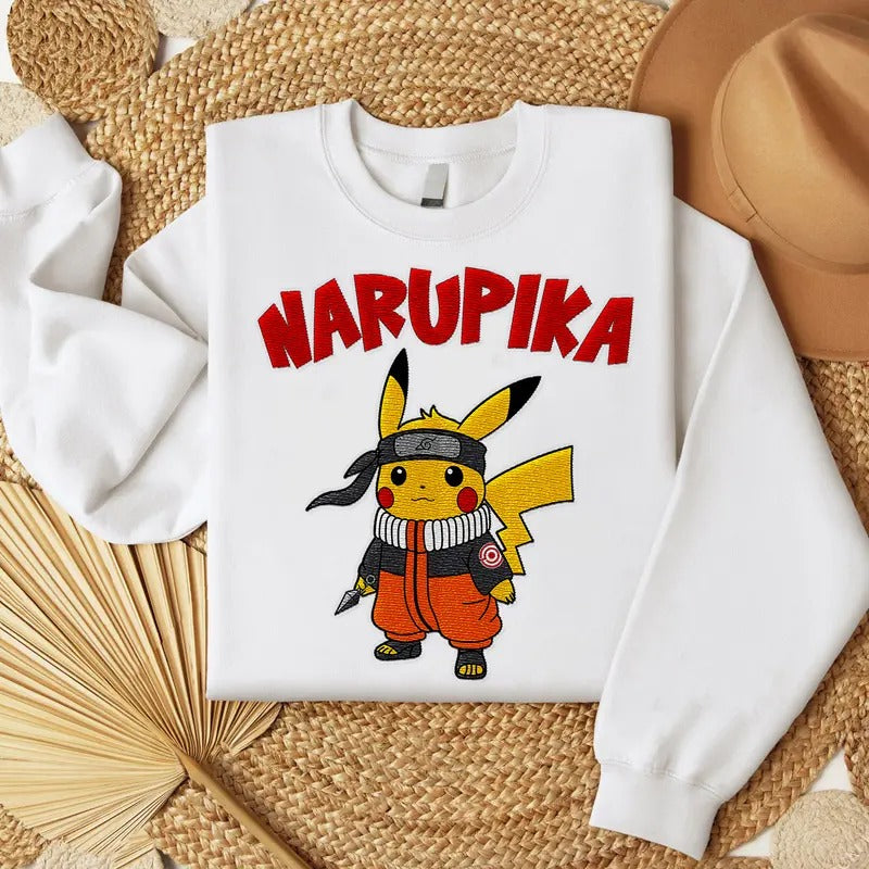 Narupika Embroidered Shirt, Anime Embroidered Sweatshirt, Favorite Character Embroidered Shirt Hoodie | HypeCrazeTee.com