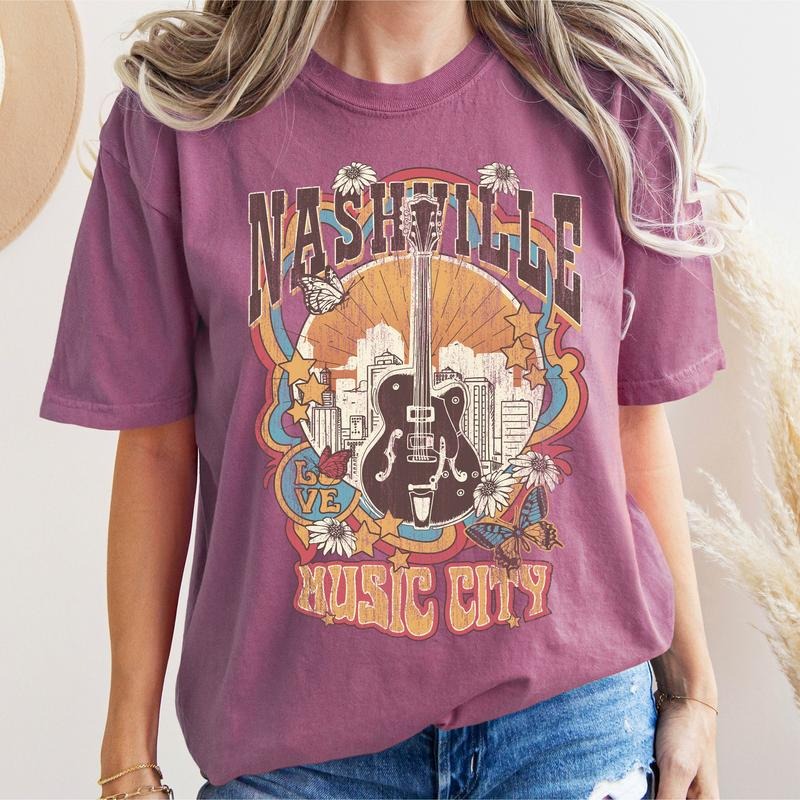 Nashville Music City Colorful T-Shirt Hoodie, Sweatshirt | HypeCrazeTee.com